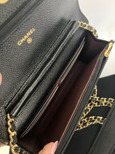 Load image into Gallery viewer, Chanel microchip black caviar WOC, wallet on chain, with gold hardware (no box)