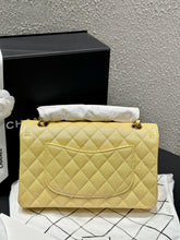 Load image into Gallery viewer, Chanel medium classic flap yellow caviar, gold hdw