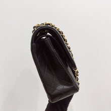 Load image into Gallery viewer, Chanel medium black caviar classic flap, gold hdw 28 series