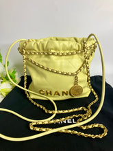 Load image into Gallery viewer, Chanel 22 mini yellow, with gold hdw