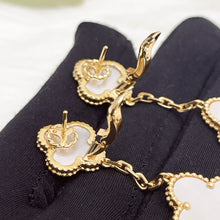 Load image into Gallery viewer, Van Cleef & Arpels (VCA) 2 motif Magic Alhambra white mother of pearl earrings, 18k gold