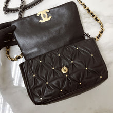 Load image into Gallery viewer, Chanel small lambskin 19, with gold studs, chip