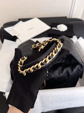 Load image into Gallery viewer, Chanel black grained calfskin hobo medium 25s