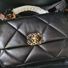 Load image into Gallery viewer, Chanel small black lambskin 19, with mixed gold hdw, unused