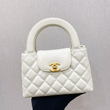 Load image into Gallery viewer, Chanel white Kelly Nano, crinkled shiny calfskin with aged gold hdw