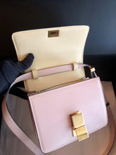 Load image into Gallery viewer, Celine light pink / yellow small box, aged gold hdw