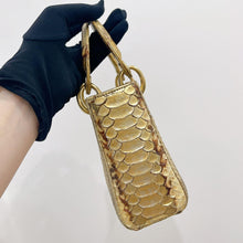 Load image into Gallery viewer, Lady Dior rare exotic snakeskin mini, gold hdw.