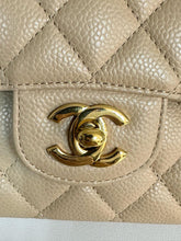 Load image into Gallery viewer, Chanel beige caviar medium classic flap, gold hdw