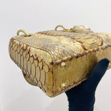 Load image into Gallery viewer, Lady Dior rare exotic snakeskin mini, gold hdw.