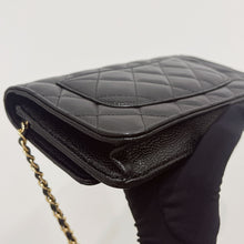 Load image into Gallery viewer, Chanel microchip black caviar WOC, wallet on chain, with gold hardware
