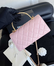 Load image into Gallery viewer, Chanel mini bag with embellished top handle 22b, gold hdw