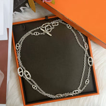 Load image into Gallery viewer, Hermes silver farandole necklace, 120cm