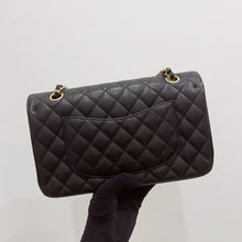 Load image into Gallery viewer, Chanel medium black caviar classic flap, gold hdw 28 series