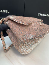 Load image into Gallery viewer, Chanel pink sequin small flap, silver hdw