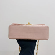 Load image into Gallery viewer, Chanel pink mini calfskin chevron, with gold hdw