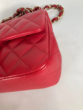 Load image into Gallery viewer, Chanel red / pink mini lambskin, gold hdw