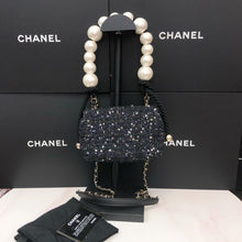 Load image into Gallery viewer, Chanel tweed sequin bag with pearl handle