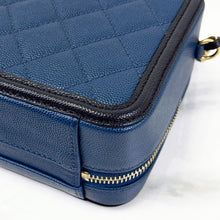 Load image into Gallery viewer, Chanel small blue filigree vanity, gold hdw