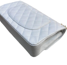 Load image into Gallery viewer, Chanel rare white caviar medium classic double flap, gold hdw 14 series