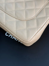 Load image into Gallery viewer, Chanel double flap jumbo beige caviar with gold hardware.