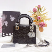 Load image into Gallery viewer, Lady Dior Black mini cannage lambskin with silver hdw