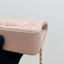 Load image into Gallery viewer, Chanel pink mini calfskin chevron, with gold hdw