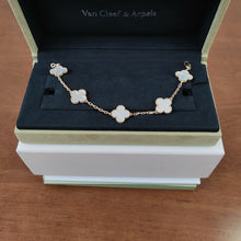 Load image into Gallery viewer, Van Cleef & Arpels (VCA) vintage Alhambra 18k gold bracelet, mother of pearl 5 motifs