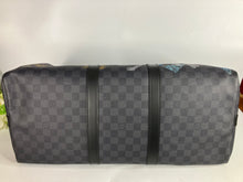Load image into Gallery viewer, Limited Edition Louis Vuitton Damier Graphite Stamps Keepall Bandouliere 50