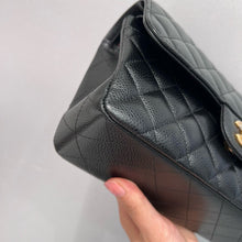 Load image into Gallery viewer, Chanel black caviar small classic flap, gold hdw
