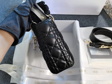 Load image into Gallery viewer, Lady Dior small black with gold hardware.