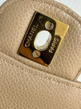 Load image into Gallery viewer, Chanel beige caviar medium classic flap, gold hdw