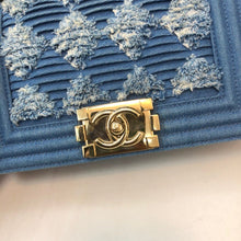 Load image into Gallery viewer, Chanel denim small boy, aged gold hdw