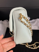 Load image into Gallery viewer, Chanel mint green iridescent caviar mini 24p sweetheart, with gold hdw