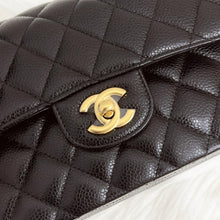 Load image into Gallery viewer, Chanel small black caviar classic flap, gold hdw 26 series