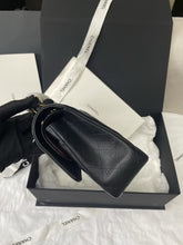 Load image into Gallery viewer, Chanel medium black caviar classic flap with gold hdw, chip