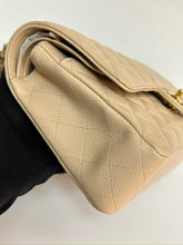 Load image into Gallery viewer, Chanel beige caviar medium classic flap, gold hdw