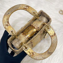Load image into Gallery viewer, Lady Dior rare exotic snakeskin mini, gold hdw.
