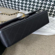Load image into Gallery viewer, Chanel black caviar medium classic flap, gold hdw, microchip