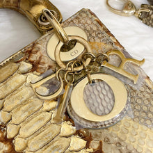 Load image into Gallery viewer, Lady Dior rare exotic snakeskin mini, gold hdw.