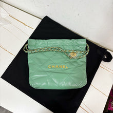 Load image into Gallery viewer, Chanel 22 small green with gold hdw