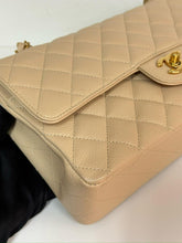 Load image into Gallery viewer, Chanel beige caviar medium classic flap, gold hdw