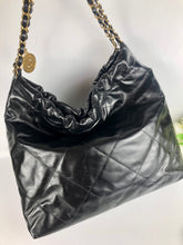 Load image into Gallery viewer, Chanel 22 medium black calfskin, gold hdw