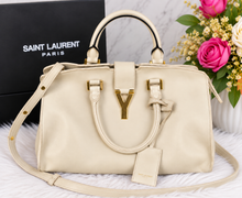 Load image into Gallery viewer, YSL Saint Laurent beige small leather cabas bag with gold hdw