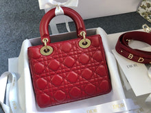 Load image into Gallery viewer, Lady Dior small red lambskin with gold hdw