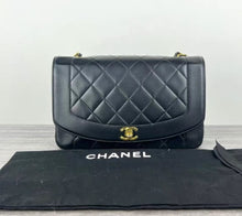 Load image into Gallery viewer, Chanel black medium lambskin Diana bag, 24k gold hdw