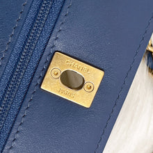 Load image into Gallery viewer, Chanel pearl crush denim wallet on chain (WOC), gold hdw