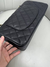 Load image into Gallery viewer, Chanel black medium caviar classic flap, gold hdw 28 series