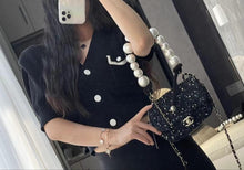 Load image into Gallery viewer, Chanel tweed sequin bag with pearl handle