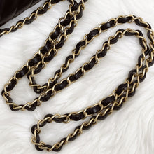 Load image into Gallery viewer, Chanel black mini calfskin chevron, with gold hdw