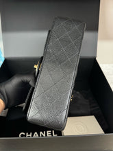 Load image into Gallery viewer, Chanel small black caviar classic flap, gold hdw chip